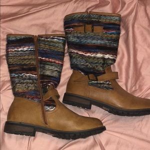 Color knitted boots